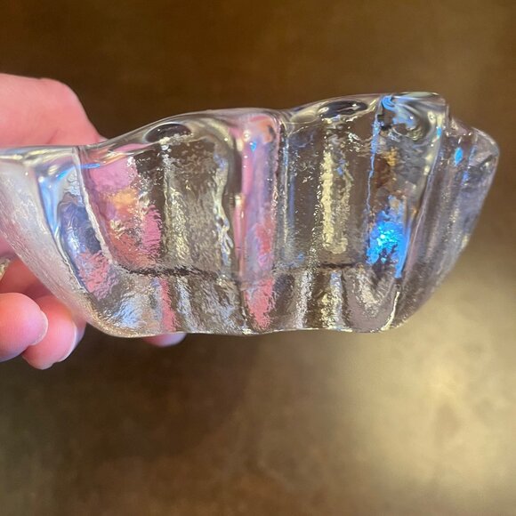 Simon Pearce Vermont Crystal Evergreen Christmas Dish - Picture 3 of 3